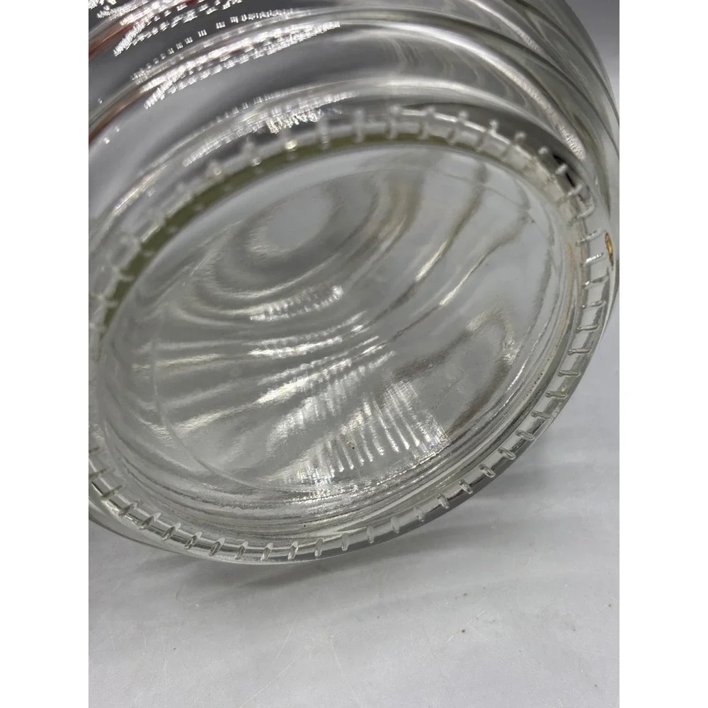 Vtg Clear Glass Beehive Honey Pot Ribbed Jar with Notched Lid Farmhouse Decor